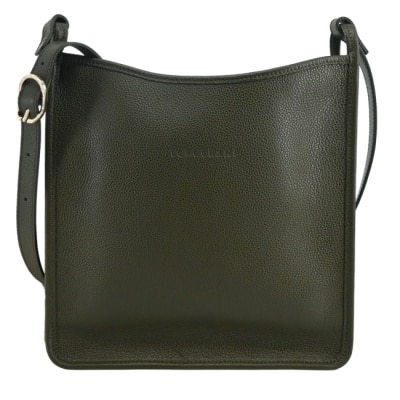 LONGCHAMP LONGCHAMP LE FOULONNE系列牛皮直式斜背包(大/卡其綠)10140-021-892
