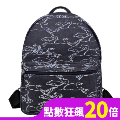 LONGCHAMP LONGCHAMP LE PLIAGE COLLECTION系列駿馬丹寧布後背包(海軍藍)20001-HEL-006