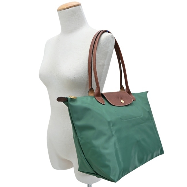 LONGCHAMP LE PLIAGE系列肩背水餃包(大/鼠尾草綠)1899-089-P84
