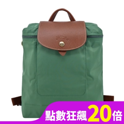 LONGCHAMP LONGCHAMP LE PLIAGE系列後背包(中/鼠尾草綠)1699-089-P84