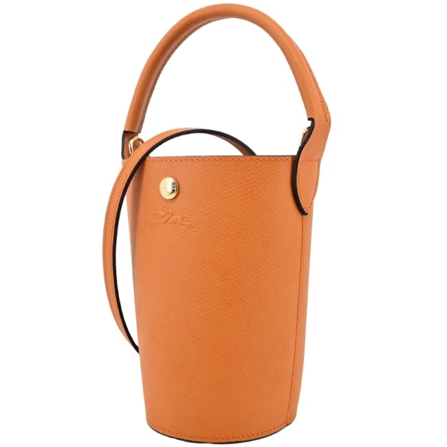 LONGCHAMP EPURE系列牛皮壓印兩用水桶包(迷你/杏黃)10213-HYZ-222