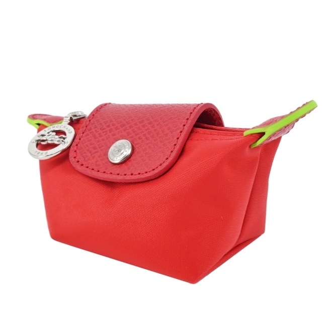 LONGCHAMP LE PLIAGE GREEN系列撞色再生尼龍水餃零錢包(番茄紅)30016-919-P83