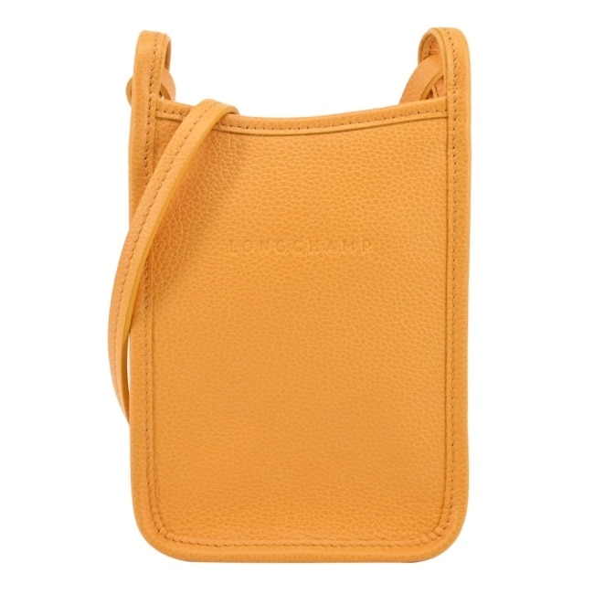 LONGCHAMP LE FOULONNE系列牛皮手機斜背包(杏黃)34200-021-222