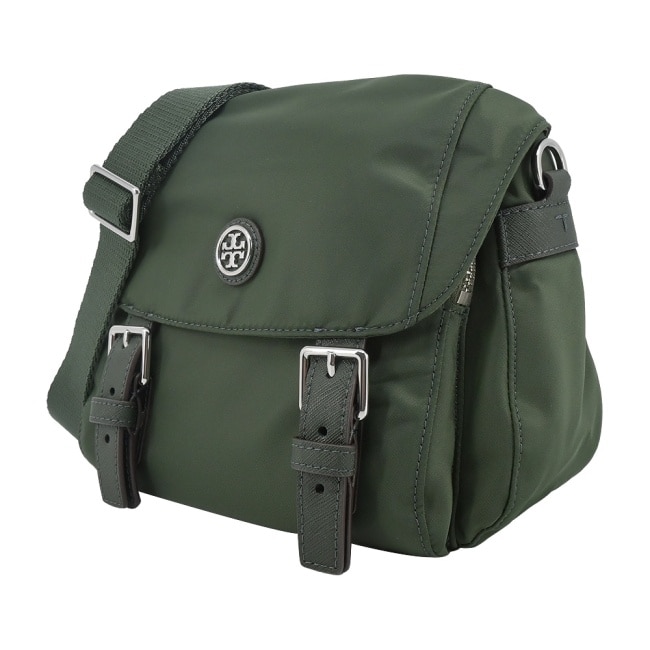 Toryburch Tory Burch Virginia尼龍翻蓋斜背郵差包-小/羅勒綠85054-312