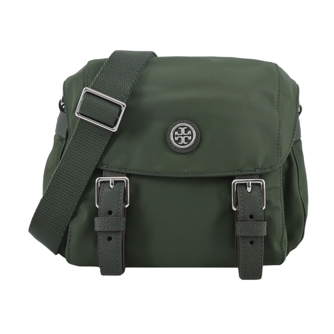 TORYBURCH TORY BURCH VIRGINIA尼龍翻蓋斜背郵差包-小/羅勒綠85054-312