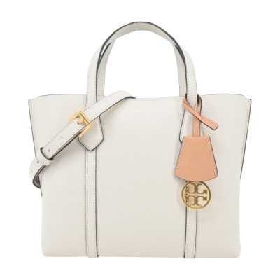 TORYBURCH TORY BURCH PERRY燙金LOGO荔枝紋三層兩用包-米白81928-104