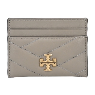 TORYBURCH TORY BURCH KIRA金屬LOGO皮革絎縫卡片夾-灰90345-082