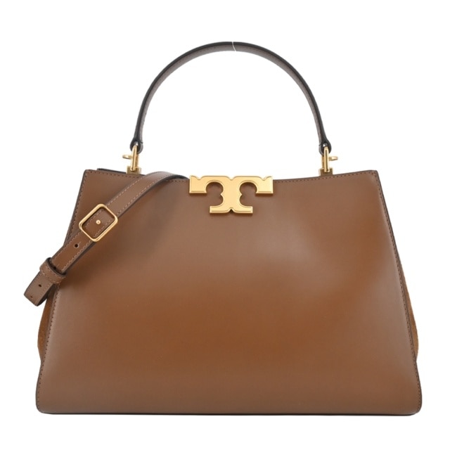 TORY BURCH ELEANOR 金字LOGO手提兩用公事包-棕137312-909