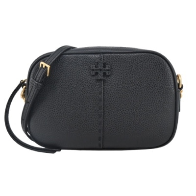 TORYBURCH TORY BURCH MCGRAW荔枝紋縫線造型斜背包-黑147578-001