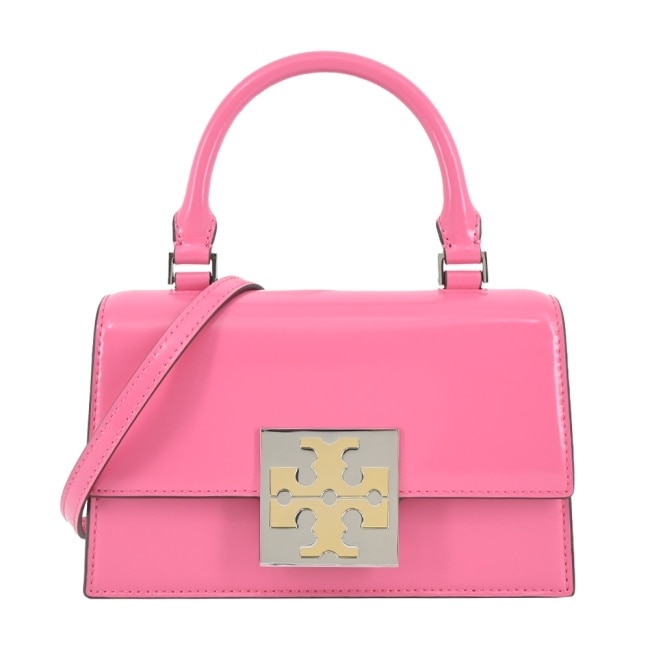TORY BURCH BON BON 牛皮翻蓋手提/斜背兩用包-迷你/糖果粉148865-650