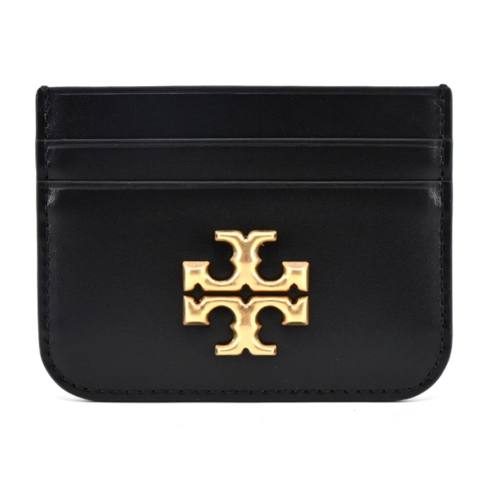TORY BURCH ELEANOR 雙T金字LOGO卡片夾-黑86346-001