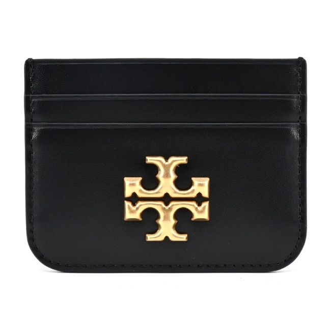 TORY BURCH ELEANOR 雙T金字LOGO卡片夾-黑86346-001