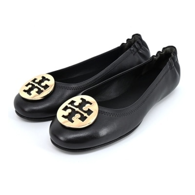 TORYBURCH TORY BURCH MINNIE TRAVEL金盾LOGO芭蕾舞平底鞋-黑色50393-013-7