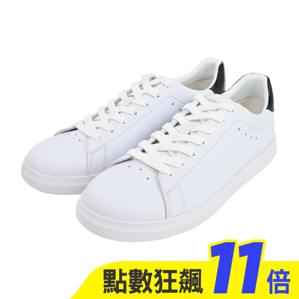 TORY BURCH HOWELL COURT後漆皮LOGO小白鞋/運動鞋-白82776-112-8