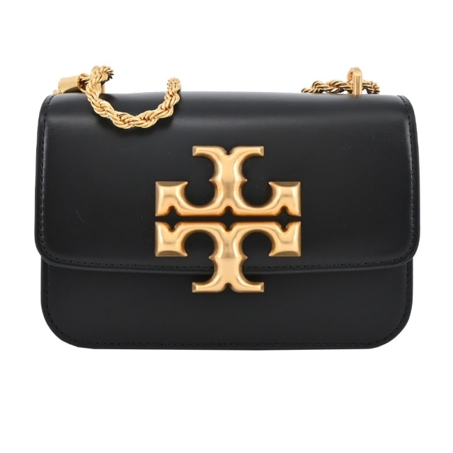 TORY BURCH ELEANOR 雙T金屬LOGO牛皮鏈帶包-黑73589-001