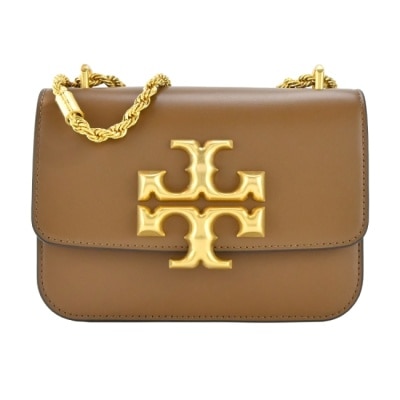 TORYBURCH TORY BURCH ELEANOR 雙T金屬LOGO牛皮鏈帶包-棕73589-909