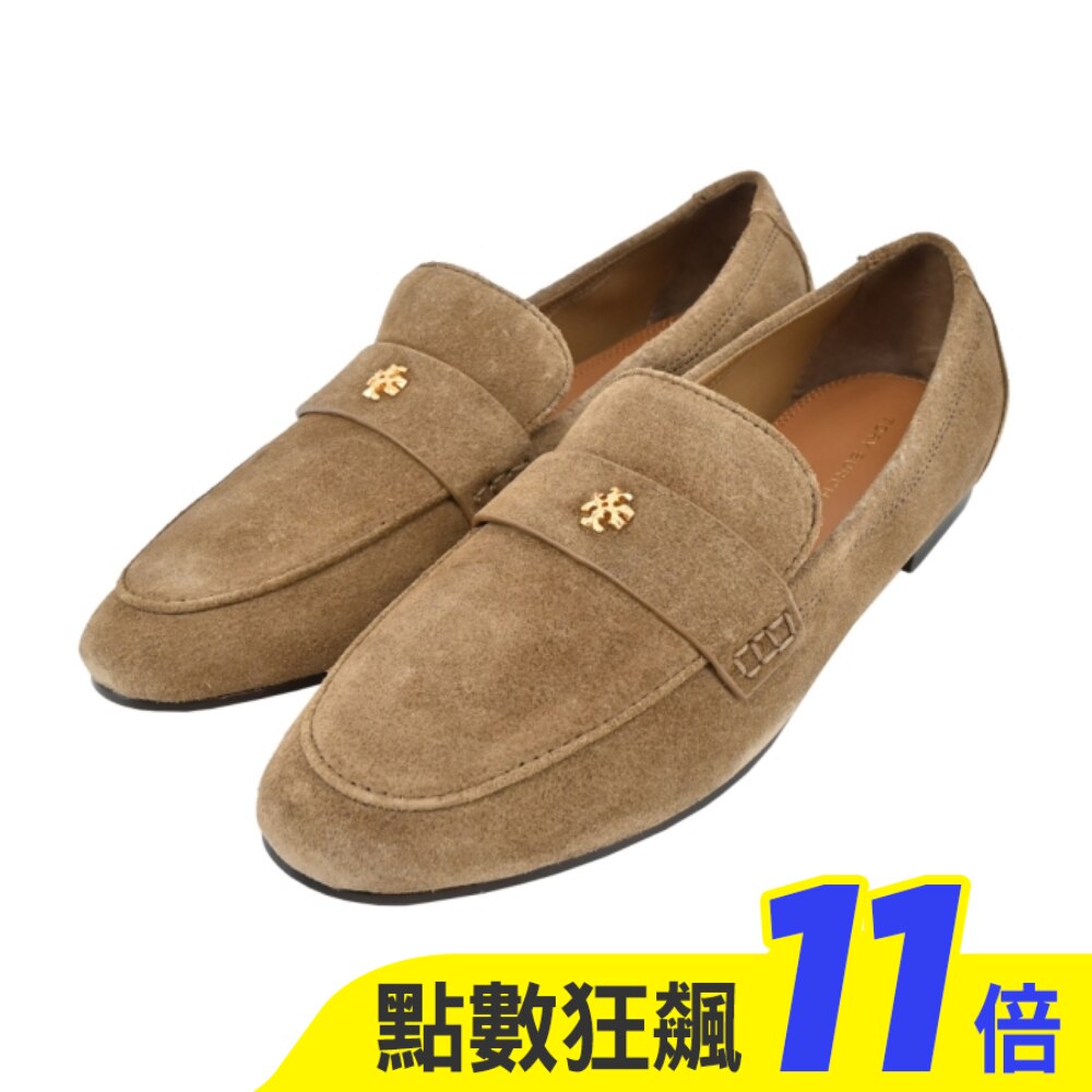 TORY BURCH 麂皮芭蕾樂福鞋-棕87258-037-6.5