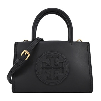 TORYBURCH TORY BURCH ELLA BIO縫線皮革兩用托特包-迷你/黑145613-001