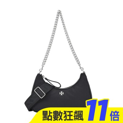 TORY BURCH TORY BURCH MERCER 尼龍拉鍊斜背/兩用包-黑148656-001