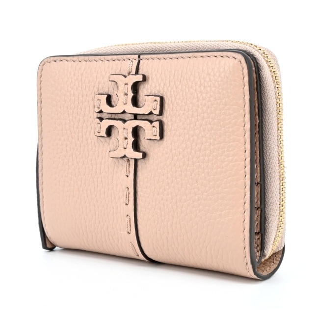 TORY BURCH MCGRAW縫線對開零錢短夾-粉64522-927