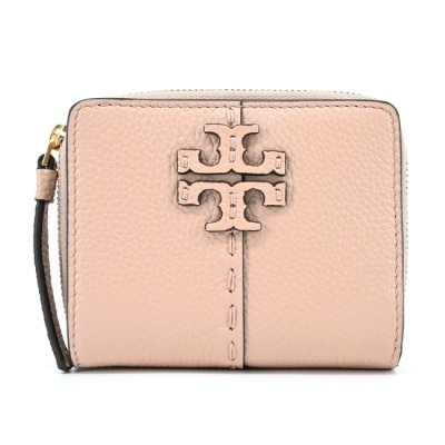 TORYBURCH TORY BURCH MCGRAW縫線對開零錢短夾-粉64522-927