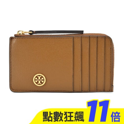 TORY BURCH TORY BURCH ROBINSON防刮卡片零錢夾-棕87162-244