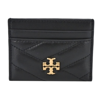 TORYBURCH TORY BURCH KIRA金屬LOGO皮革絎縫卡片夾-黑90345-001