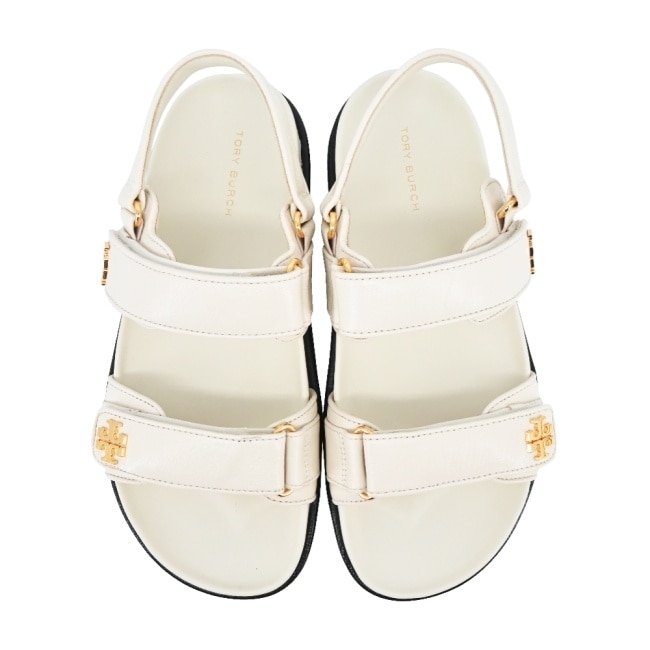 TORY BURCH KIRA SPORT魔鬼氈休閒涼鞋-象牙白144328-104-7