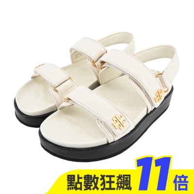 TORY BURCH TORY BURCH KIRA SPORT魔鬼氈休閒涼鞋-象牙白144328-104-8