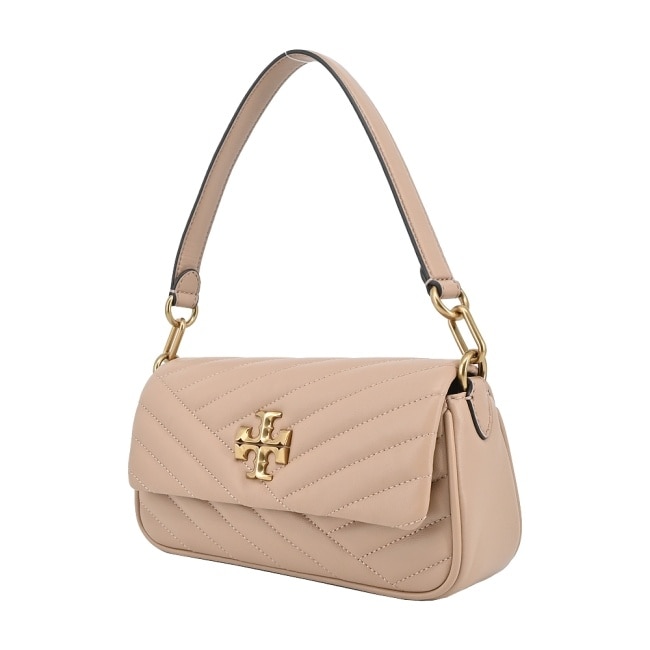 TORY BURCH KIRA 雙T字LOGO斜紋衍縫肩/斜兩用包-粉90456-288