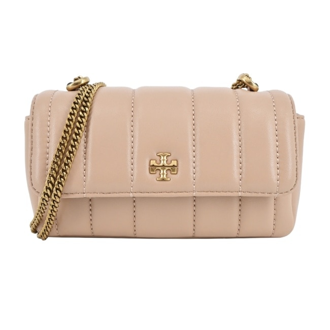 TORY BURCH KIRA直紋絎縫鍊帶肩背/斜背兩用包-迷你/粉142567-288