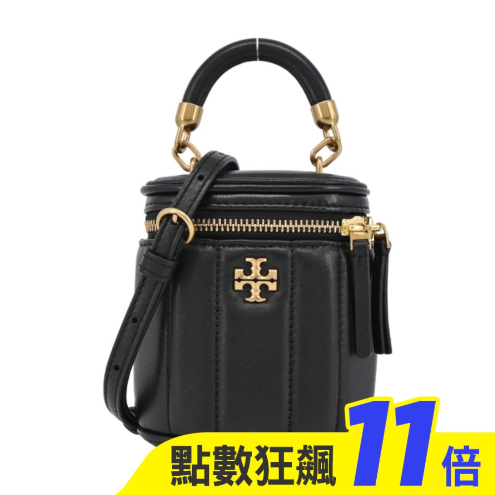 TORY BURCH KIRA小羊皮手提/斜背包兩用化妝包-迷你/黑144038-001