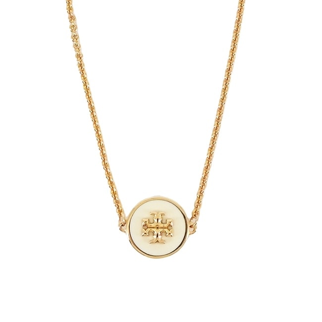 TORY BURCH KIRA金字雙T琺瑯手鍊-象牙白90284-700