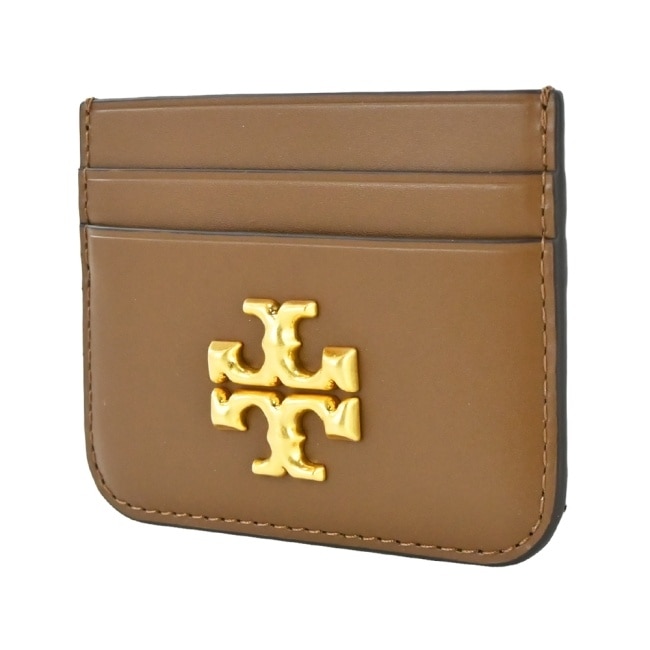 TORY BURCH ELEANOR 雙T金字LOGO卡片夾-棕86346-909