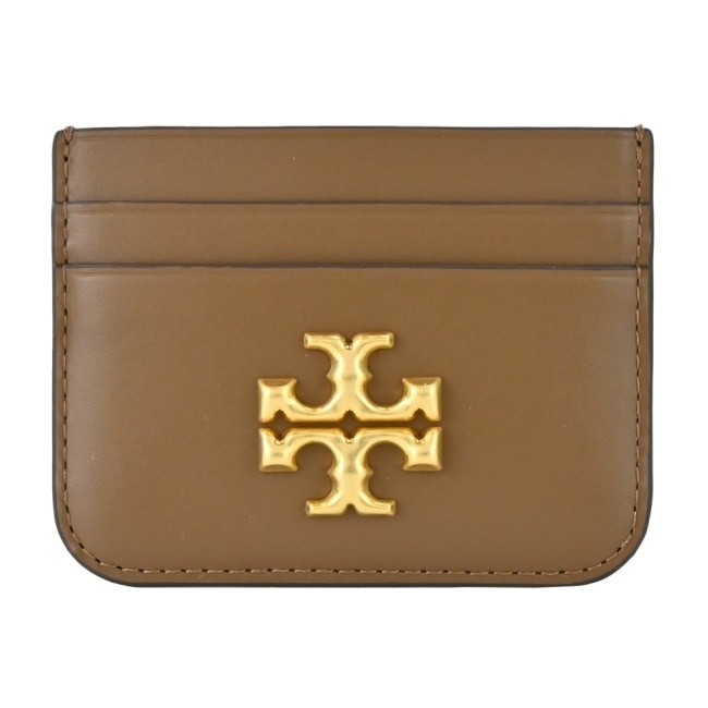 TORY BURCH ELEANOR 雙T金字LOGO卡片夾-棕86346-909