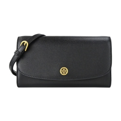 TORYBURCH TORY BURCH ROBINSON防刮翻蓋WOC斜背包-黑137152-001