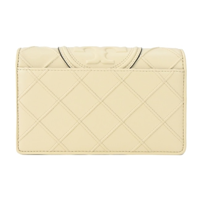 TORY BURCH FLEMING 菱格紋翻蓋WOC斜背包-米白138853-122