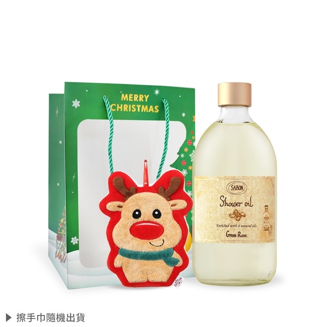 SABON 經典熱銷沐浴油(500ml)-以色列綠玫瑰[加贈擦手巾+禮袋]-聖誕交換禮物-國際航空版