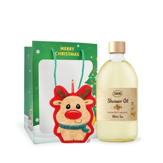 SABON 經典熱銷沐浴油(500ml)-白茶-聖誕交換禮物