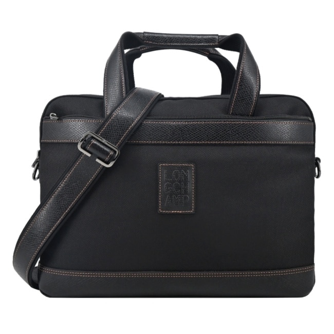 LONGCHAMP BOXFORD系列帆布兩用公事包(小/黑)1486-080-001