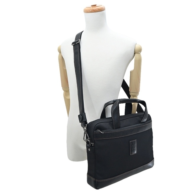 LONGCHAMP BOXFORD系列帆布兩用公事包(小/黑)1486-080-001