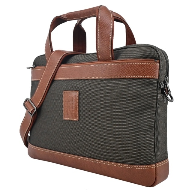 LONGCHAMP BOXFORD系列帆布兩用公事包(小/棕)1486-080-042