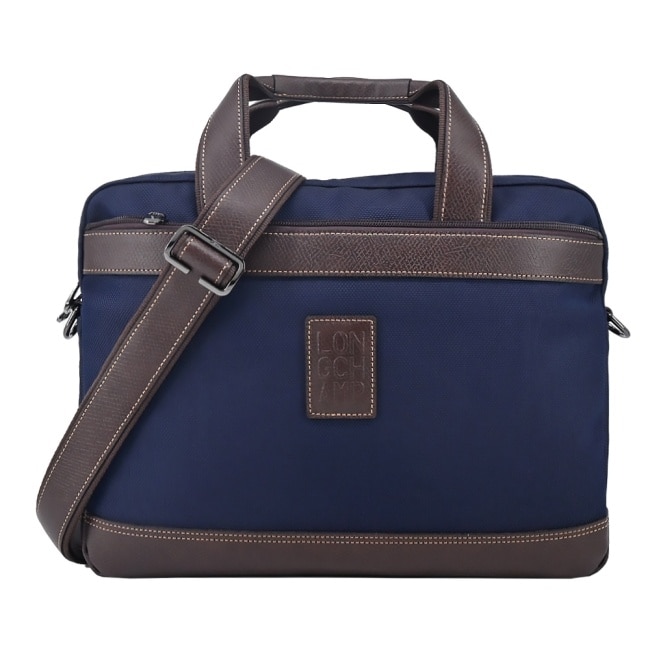 LONGCHAMP BOXFORD系列帆布兩用公事包(小/深藍)1486-080-127