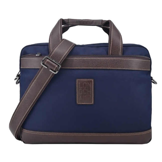 LONGCHAMP BOXFORD系列帆布兩用公事包(小/深藍)1486-080-127