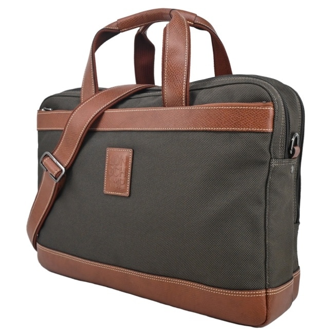 LONGCHAMP BOXFORD系列帆布兩用公事包(大/棕)1487-080-042