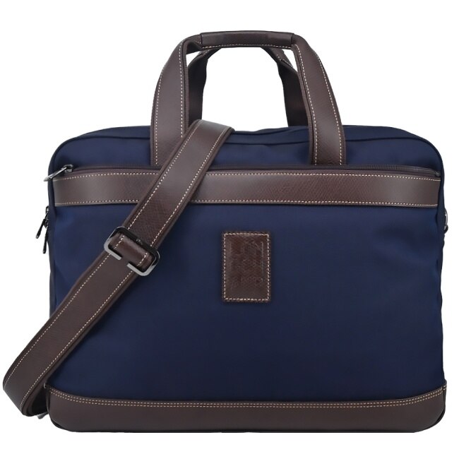 LONGCHAMP BOXFORD系列帆布兩用公事包(大/深藍)1487-080-127