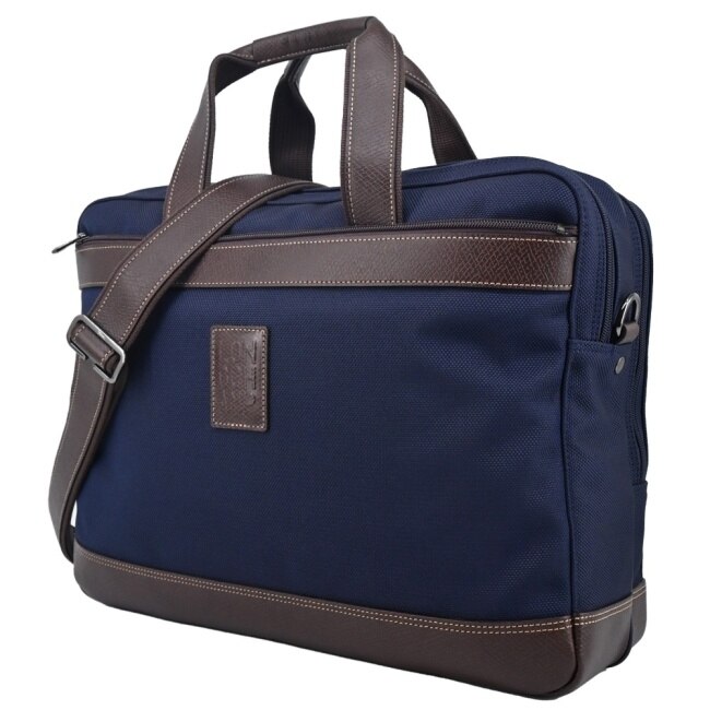 LONGCHAMP BOXFORD系列帆布兩用公事包(大/深藍)1487-080-127