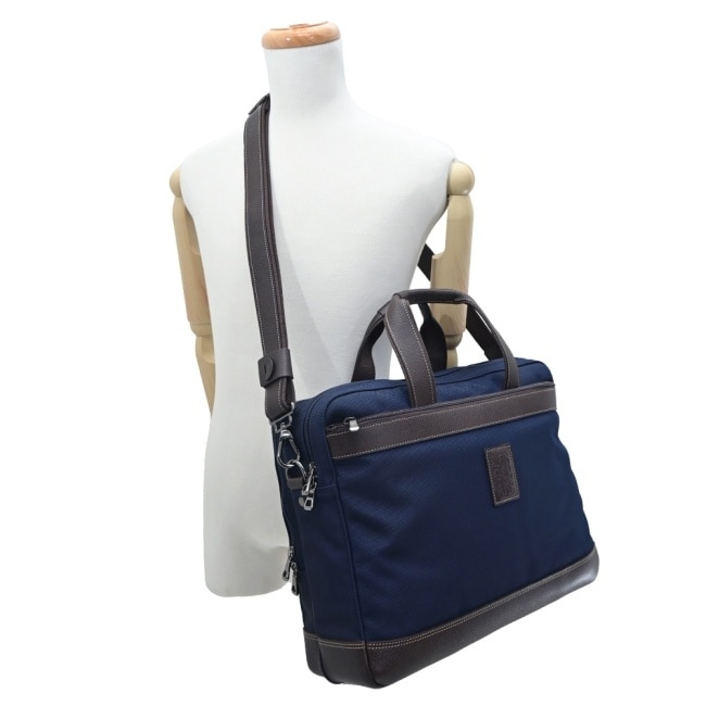 LONGCHAMP BOXFORD系列帆布兩用公事包(大/深藍)1487-080-127