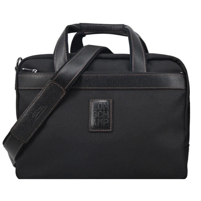LONGCHAMP BOXFORD系列帆布兩用旅行袋(附盥洗包/黑)1658-080-001