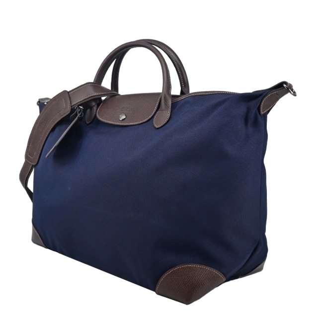 LONGCHAMP BOXFORD系列帆布兩用水餃旅行袋(附鎖頭/小/深藍)1624-080-127